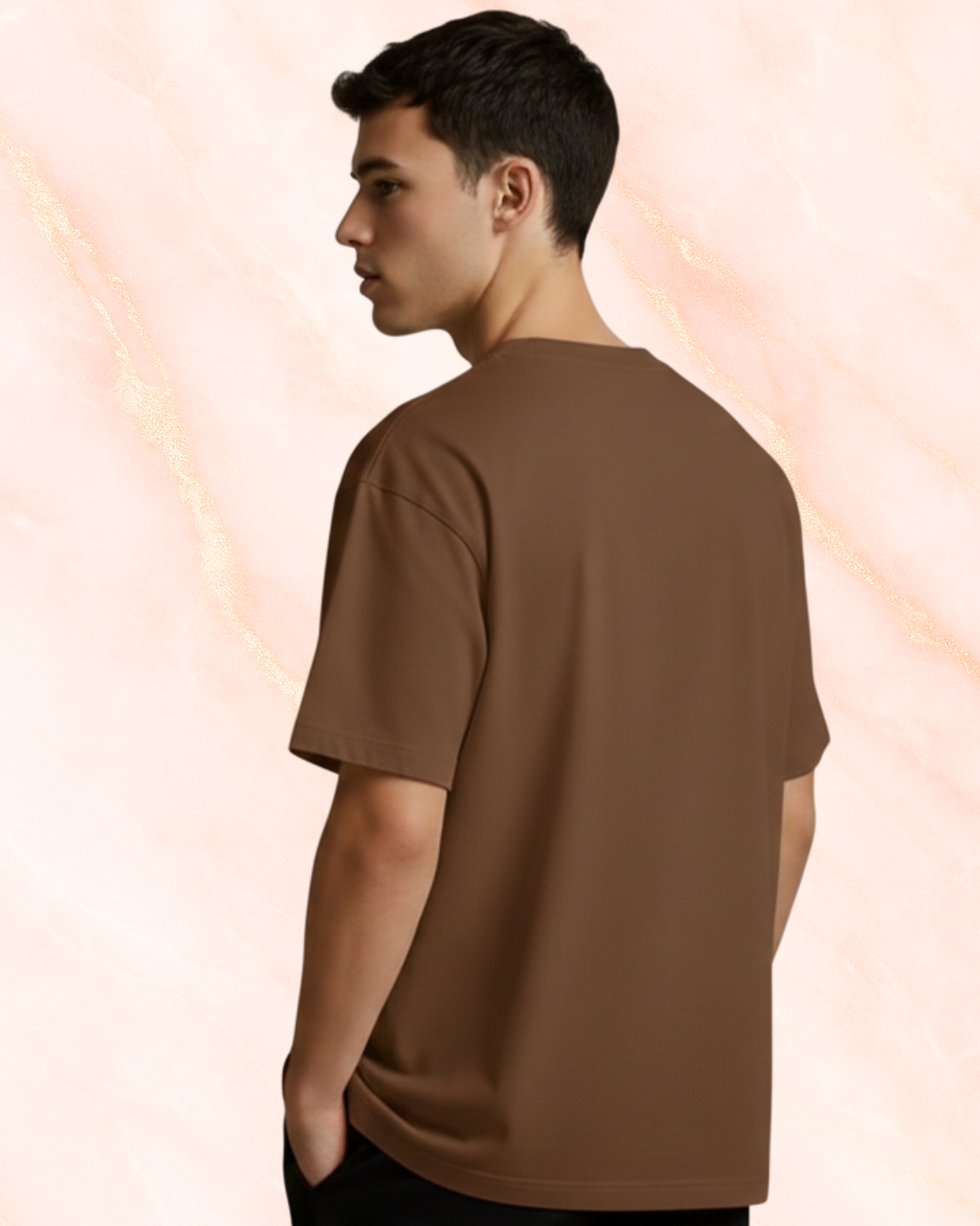 Premium Oversized Brown Unisex T-Shirt (240 GSM) – Pure Cotton Bio-Wash
