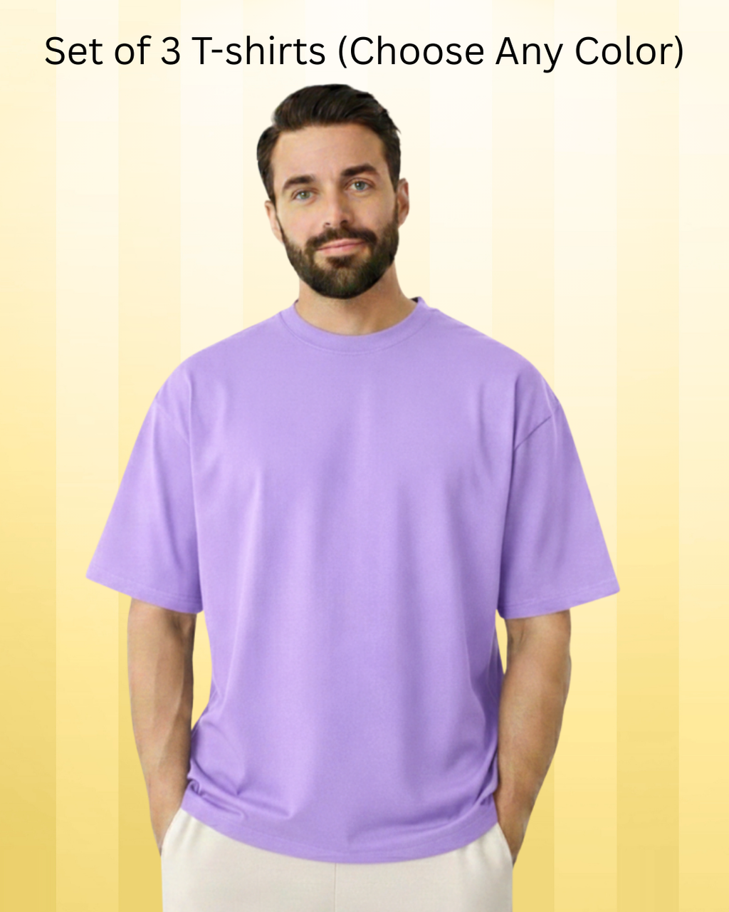 Set of 3 Oversized 240 gsm 100% cotton biowash Unisex t-shirts