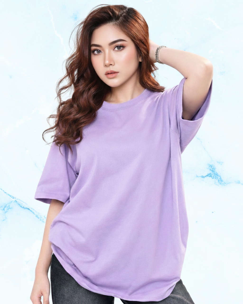 Premium Oversized Lavender Unisex T-Shirt Unisex (240 GSM) – Pure Cotton Bio-Wash