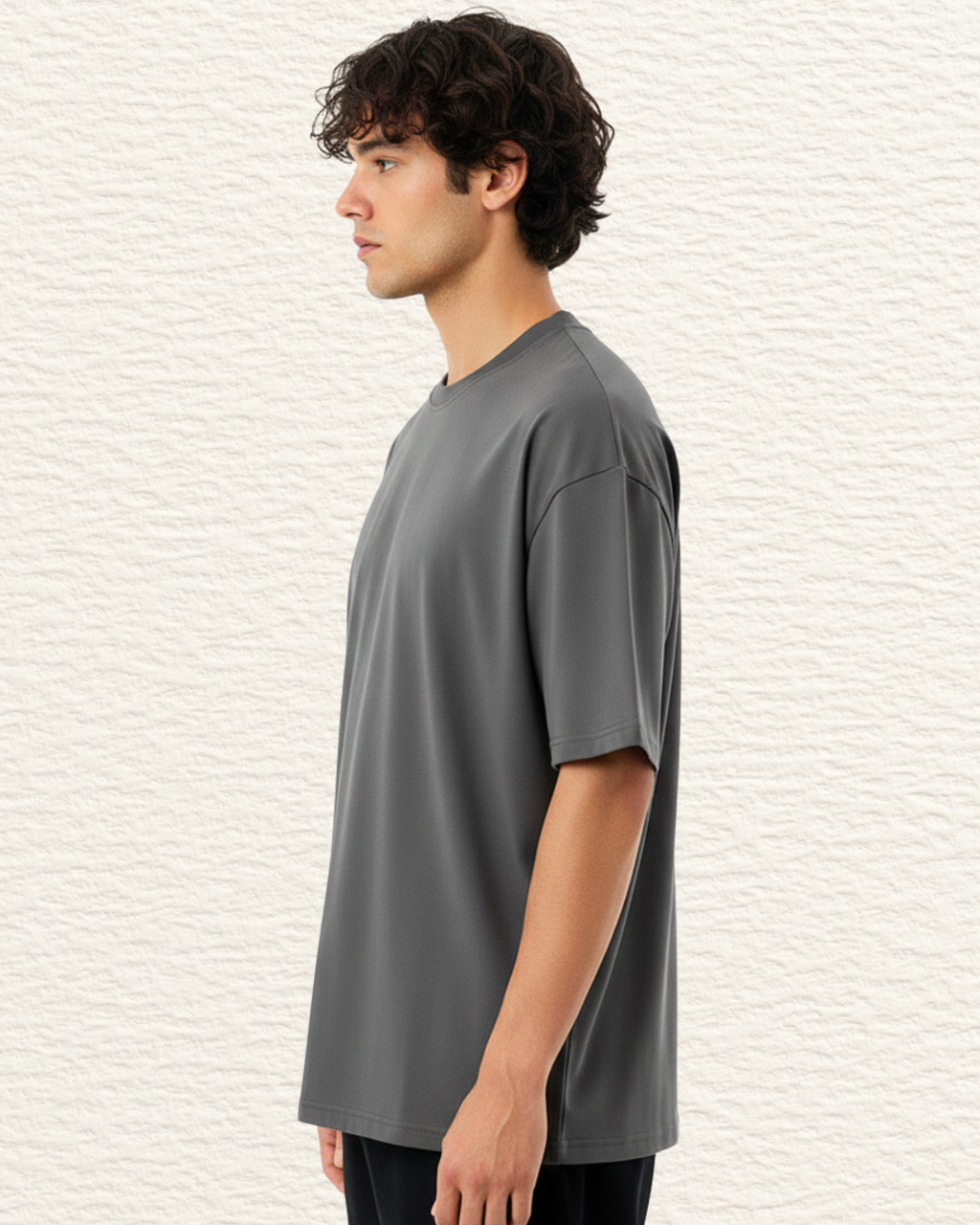 Premium Oversized Charcoal Unisex T-Shirt (240 GSM) – Pure Cotton Bio-Wash