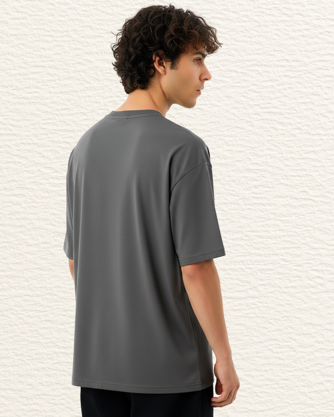 Premium Oversized Charcoal Unisex T-Shirt (240 GSM) – Pure Cotton Bio-Wash