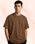 Premium Oversized Brown Unisex T-Shirt (240 GSM) – Pure Cotton Bio-Wash