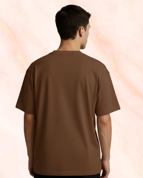 Premium Oversized Brown Unisex T-Shirt (240 GSM) – Pure Cotton Bio-Wash