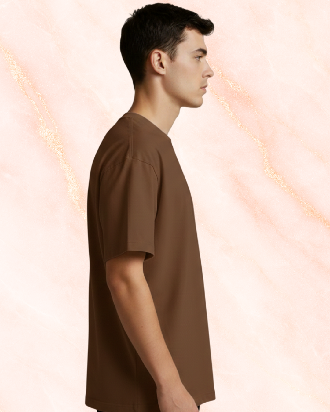 Premium Oversized Brown Unisex T-Shirt (240 GSM) – Pure Cotton Bio-Wash